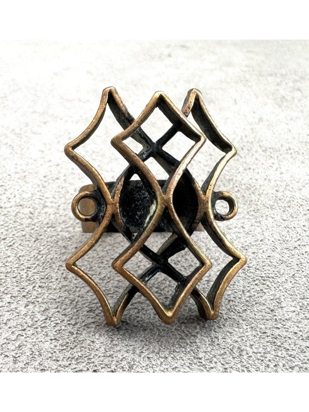 Vintage 1970s Artisan BRUTALIST Copper RING Finland PIPA NIINIMAKI Adjustable